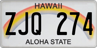HI license plate ZJQ274