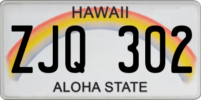 HI license plate ZJQ302