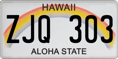 HI license plate ZJQ303