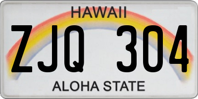 HI license plate ZJQ304