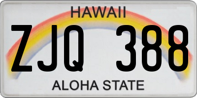 HI license plate ZJQ388