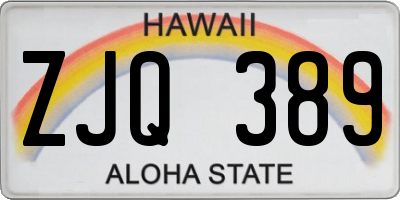 HI license plate ZJQ389