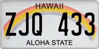 HI license plate ZJQ433