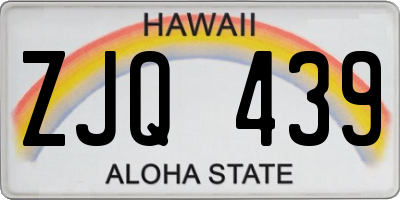 HI license plate ZJQ439
