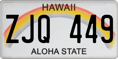 HI license plate ZJQ449