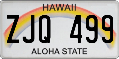 HI license plate ZJQ499