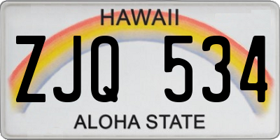 HI license plate ZJQ534