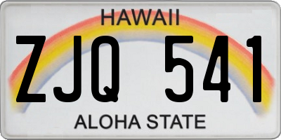 HI license plate ZJQ541