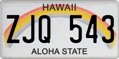 HI license plate ZJQ543