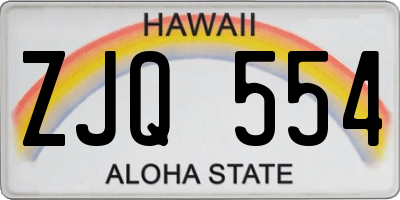 HI license plate ZJQ554