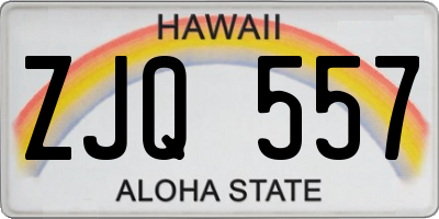 HI license plate ZJQ557