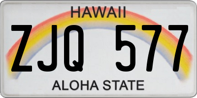 HI license plate ZJQ577