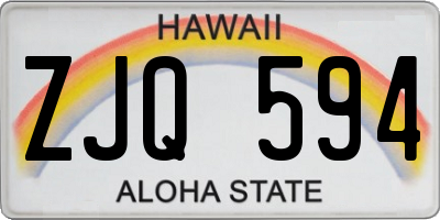 HI license plate ZJQ594