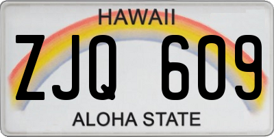 HI license plate ZJQ609