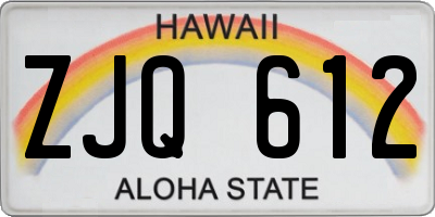 HI license plate ZJQ612