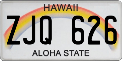 HI license plate ZJQ626