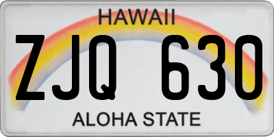 HI license plate ZJQ630