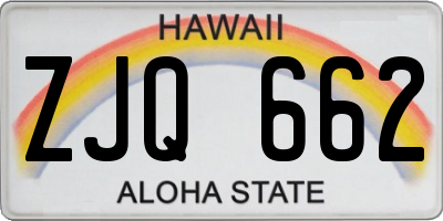 HI license plate ZJQ662