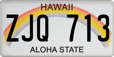 HI license plate ZJQ713