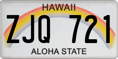 HI license plate ZJQ721