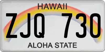 HI license plate ZJQ730