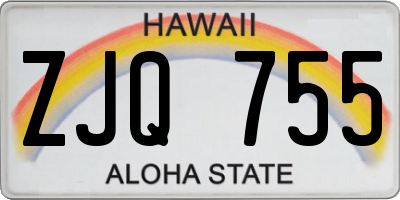 HI license plate ZJQ755