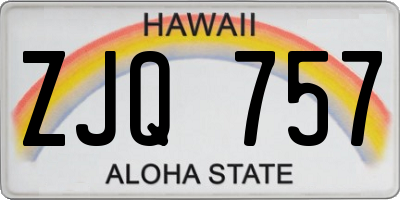 HI license plate ZJQ757