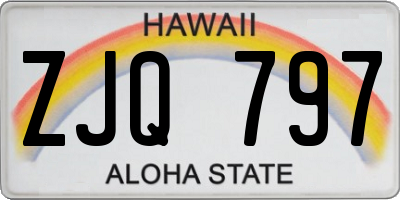 HI license plate ZJQ797