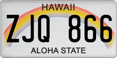 HI license plate ZJQ866