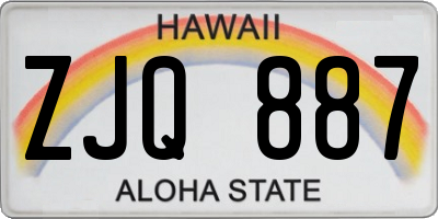HI license plate ZJQ887