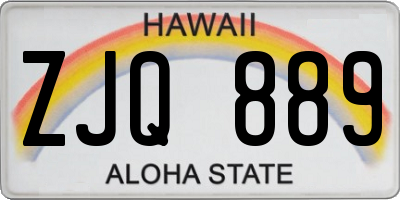 HI license plate ZJQ889