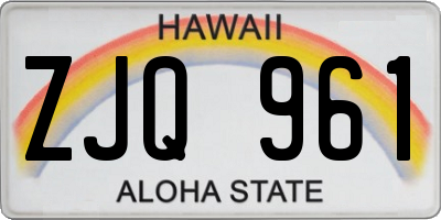 HI license plate ZJQ961