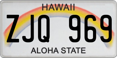 HI license plate ZJQ969