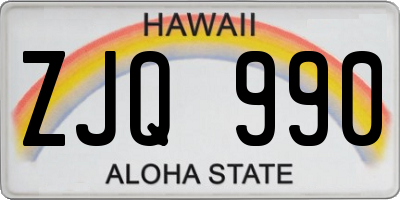 HI license plate ZJQ990