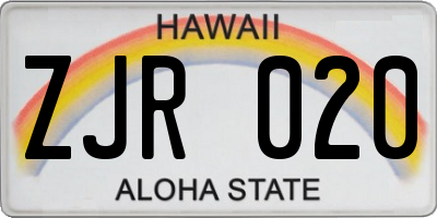 HI license plate ZJR020