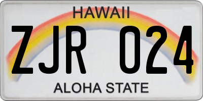 HI license plate ZJR024