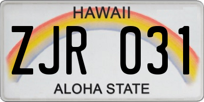 HI license plate ZJR031