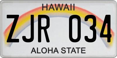 HI license plate ZJR034