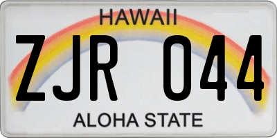 HI license plate ZJR044