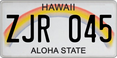 HI license plate ZJR045