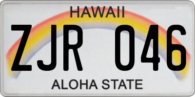 HI license plate ZJR046