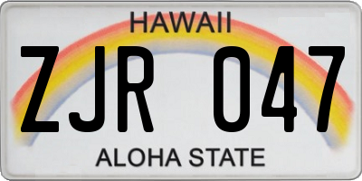 HI license plate ZJR047