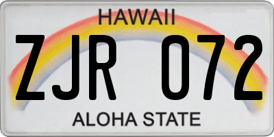 HI license plate ZJR072