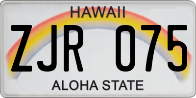 HI license plate ZJR075