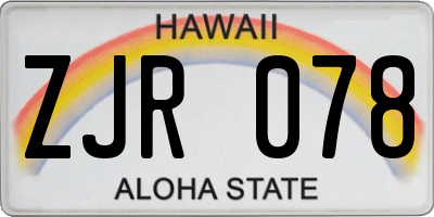 HI license plate ZJR078