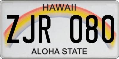 HI license plate ZJR080