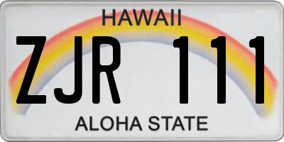 HI license plate ZJR111