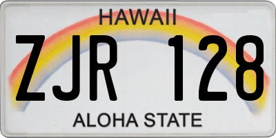 HI license plate ZJR128
