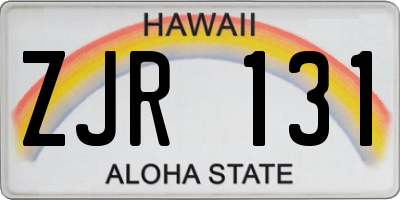 HI license plate ZJR131