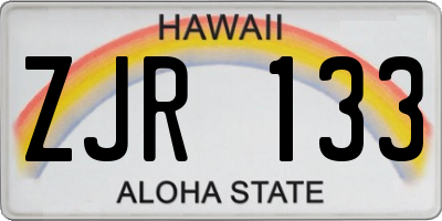 HI license plate ZJR133